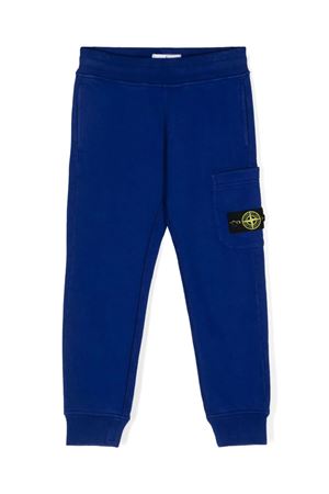 blue cotton trousers STONE ISLAND KIDS | 811661520V0022